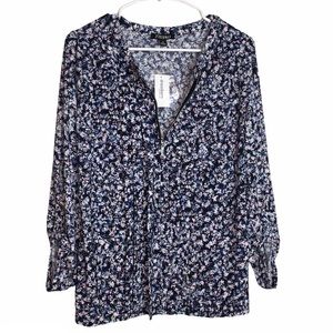 roz & ali dressbarn floral print popover